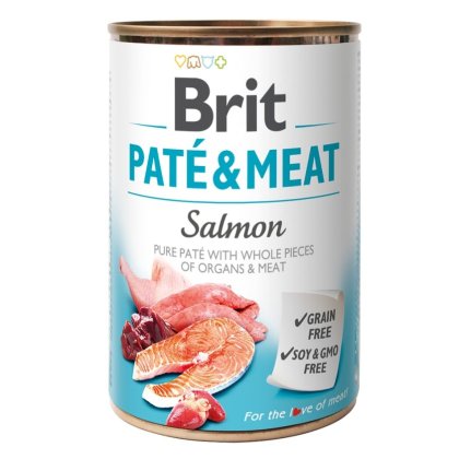 Alimento úmido Paté&Meat Brit sabor Salmão - 800g