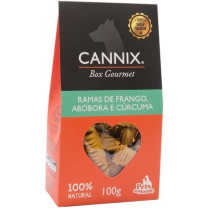 Box Gourmet ramas de frango, abóbora e cúrcuma - Biscoito super premium Cannix - 100g