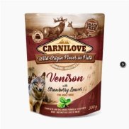Pouch - Alimento úmido de Cervo e Folhas de morango Carnilove - 300g